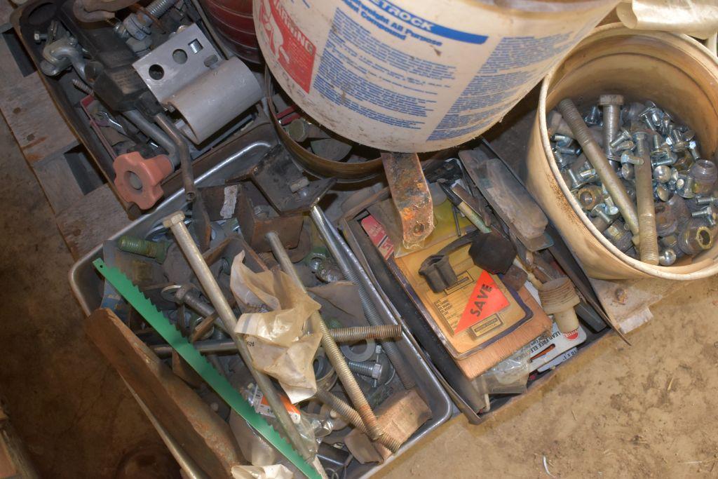 Pallet Containing Pins, Cable Clamps, Other Hardware