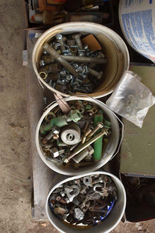 Pallet Containing Pins, Cable Clamps, Other Hardware