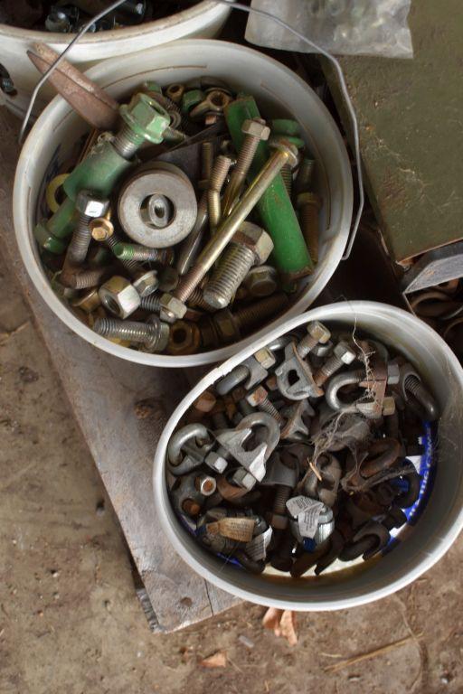 Pallet Containing Pins, Cable Clamps, Other Hardware