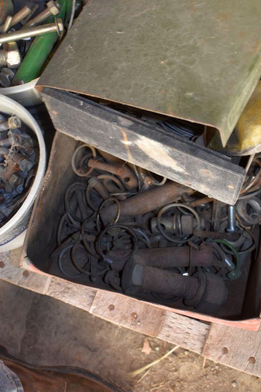 Pallet Containing Pins, Cable Clamps, Other Hardware