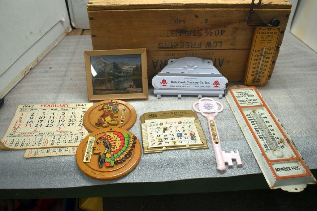 Advertising Thermometers and Calendars: Belle Creek, Wilmar, Red Wing, Cannon Falls