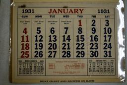 1931 Citizens State Bank, Cannon Falls, MN Calendar, Boarded and Wrapped