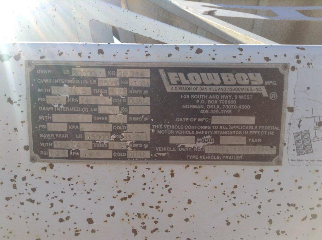 2002 Flowboy Belly Dump Trailer , Length: 40 , Dual Tandem Axle , 5th Wheel