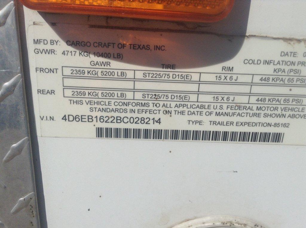 2011 Cargo Craft Enclosed Trailer