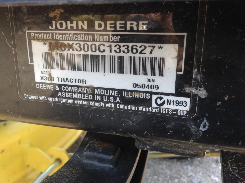 John Deere X300 Riding Mower