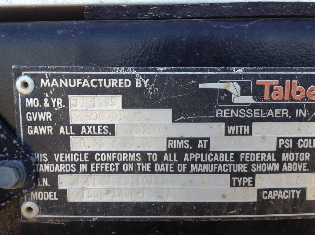1995 Talbert Step Deck Flatbed Trailer