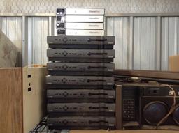 Projection TV w/Screen, (11) Electronic Boxes