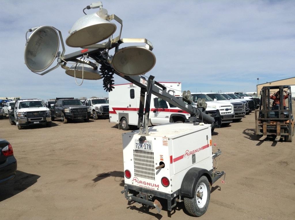 Magnum MLT3060K Light Tower Mounted on Single Axle Bumper Pull Trailer, V.I.N. 5AJLS1618BB006875 Eng