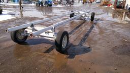 Shopmade Round Bale Hay Trailer , Frame Mounted Wheels , Bumper Pull , Color: White *NO TITLE*