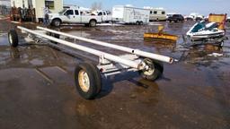 Shopmade Round Bale Hay Trailer , Frame Mounted Wheels , Bumper Pull , Color: White *NO TITLE*