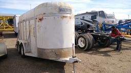 "Shopmade Enclosed Landscape Trailer , Length: 12' , Tandem , Bumper Hitch , Color: White *NO TITLE*