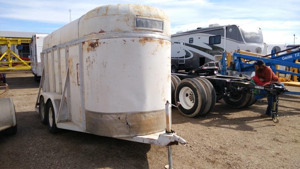 "Shopmade Enclosed Landscape Trailer , Length: 12' , Tandem , Bumper Hitch , Color: White *NO TITLE*