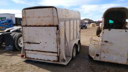 "Shopmade Enclosed Landscape Trailer , Length: 12' , Tandem , Bumper Hitch , Color: White *NO TITLE*
