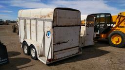 "Shopmade Enclosed Landscape Trailer , Length: 12' , Tandem , Bumper Hitch , Color: White *NO TITLE*