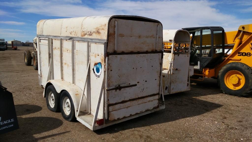 "Shopmade Enclosed Landscape Trailer , Length: 12' , Tandem , Bumper Hitch , Color: White *NO TITLE*
