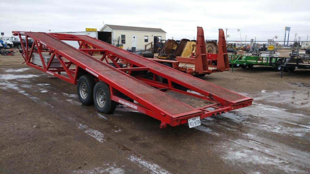 1991 Shopmade AC Car Hauler , Length: 32' , Tandem , Gooseneck , Color: Red