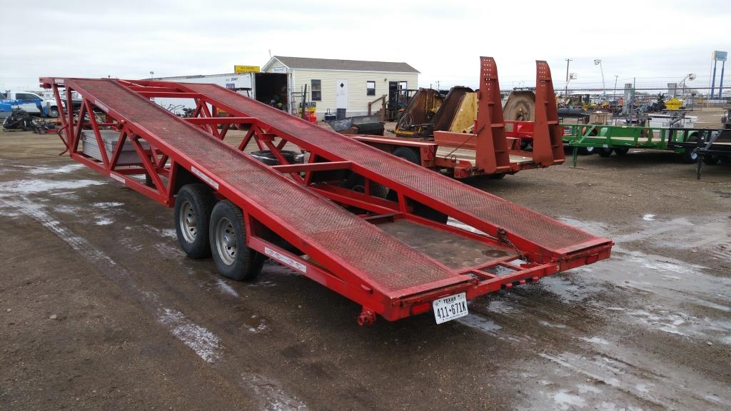 1991 Shopmade AC Car Hauler , Length: 32' , Tandem , Gooseneck , Color: Red
