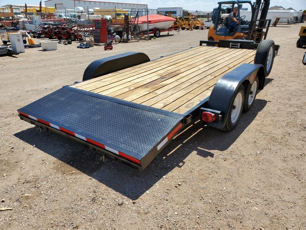 2019 Shopmade Car Hauler , Length: 18' , Tandem , Bumper Hitch , Color: Bla