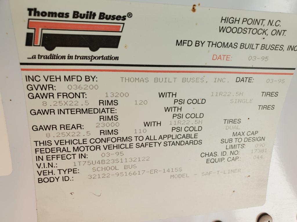1995 Thomas Built 42 Passenger School Bus