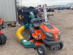 Husqvarna riding mower with Cyclone Rale Vacuum System
