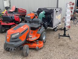 Husqvarna riding mower with Cyclone Rale Vacuum System