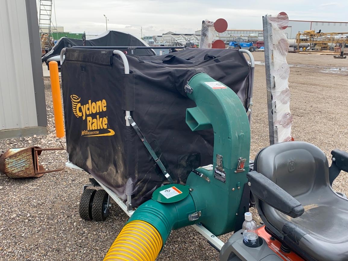 Husqvarna riding mower with Cyclone Rale Vacuum System