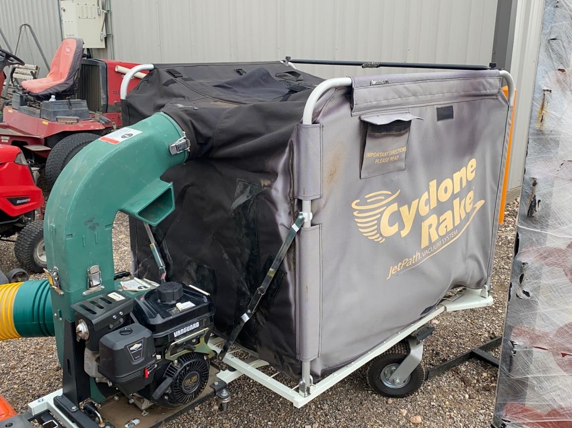 Husqvarna riding mower with Cyclone Rale Vacuum System
