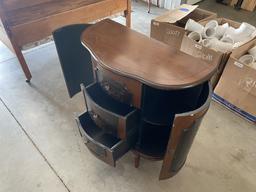 Engraved Metal and Wood Hall table