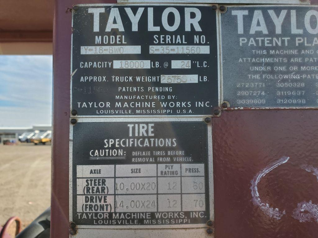 Taylor Big Red  Y-18-BWO Forklift