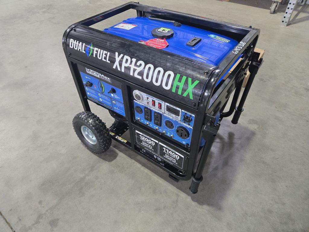 New/Unused Duro Max Dual Fuel XP12000HX Portable Generator