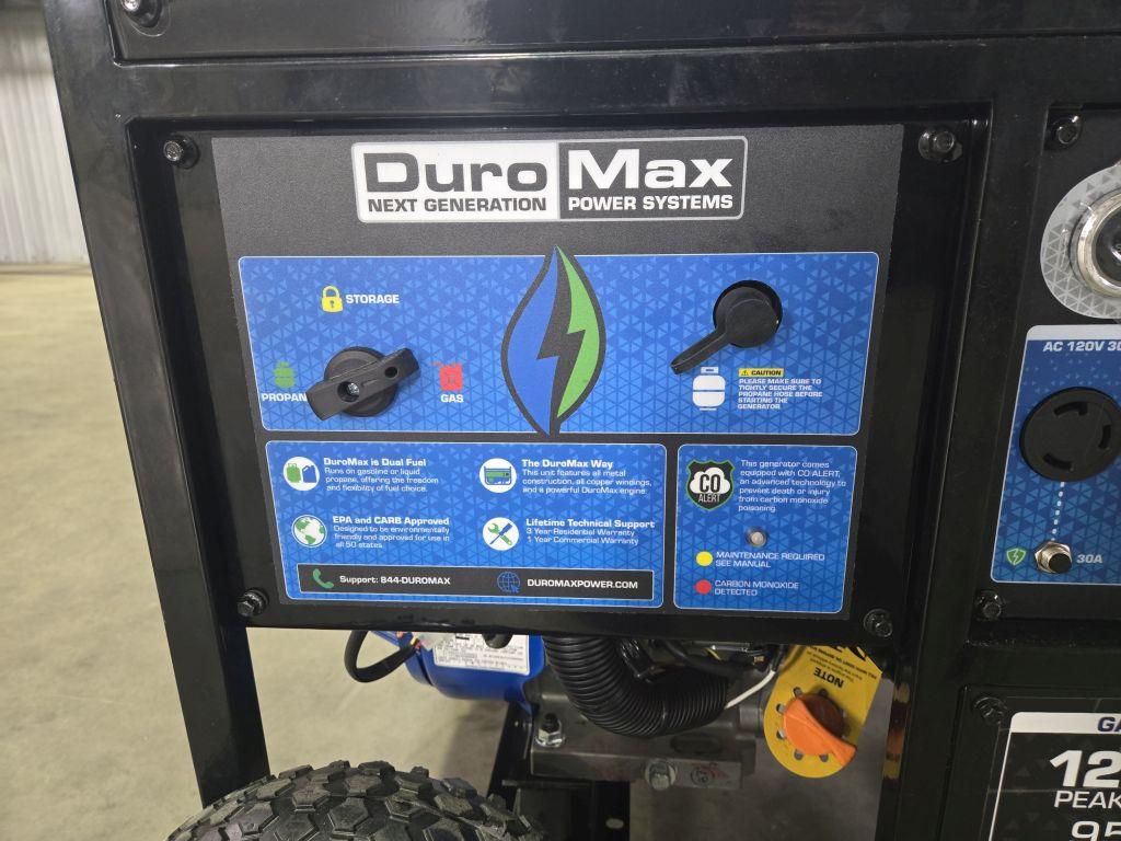 New/Unused Duro Max Dual Fuel XP12000HX Portable Generator