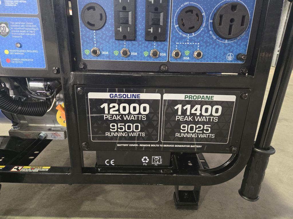 New/Unused Duro Max Dual Fuel XP12000HX Portable Generator