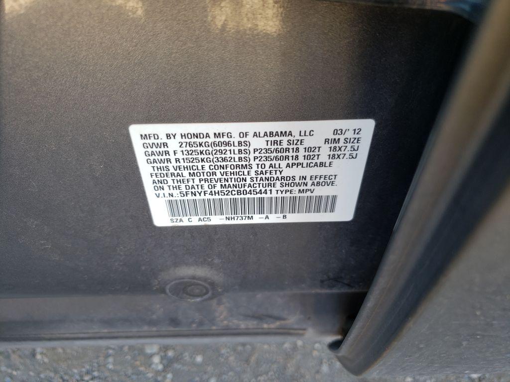 2012  Honda  Pilot EX-L  SUV 4D