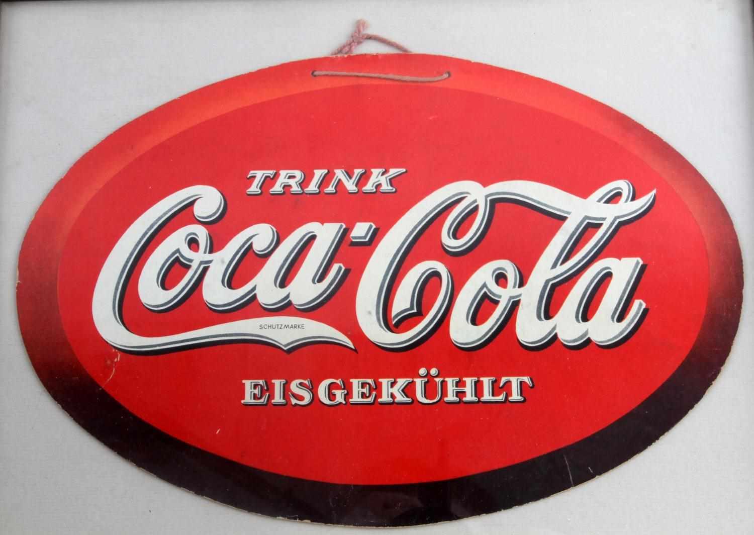 PRE WWII GERMAN COCA COLA SIGN FRAMED