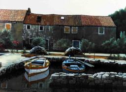 ZVONIMIR MIHANOVIS SIGNED LITHO VILLAGE KRATANJL