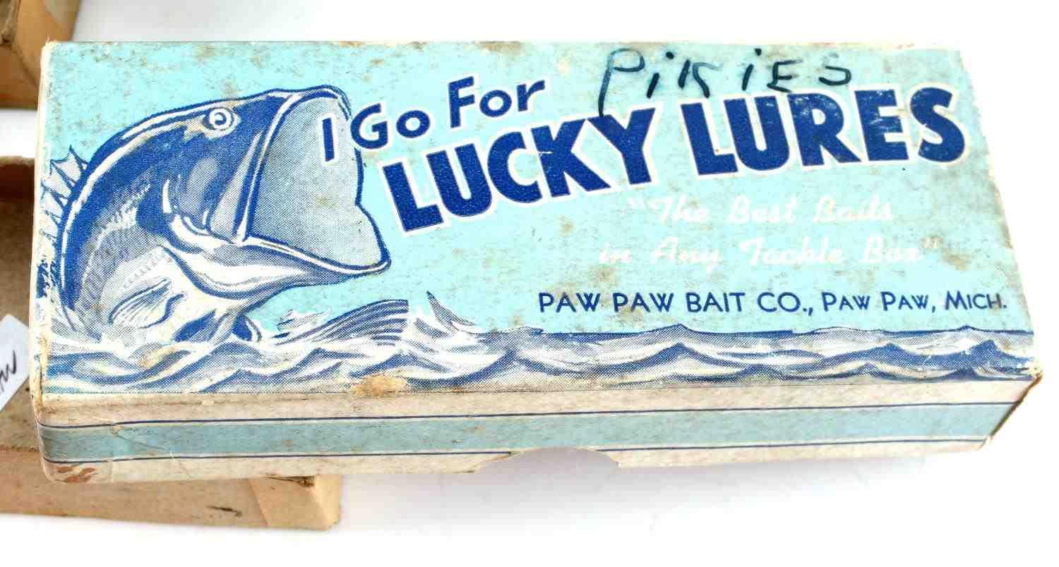 4 EMPTY FISHING LURE BOXES LUCKY FORRELLE FIN WING
