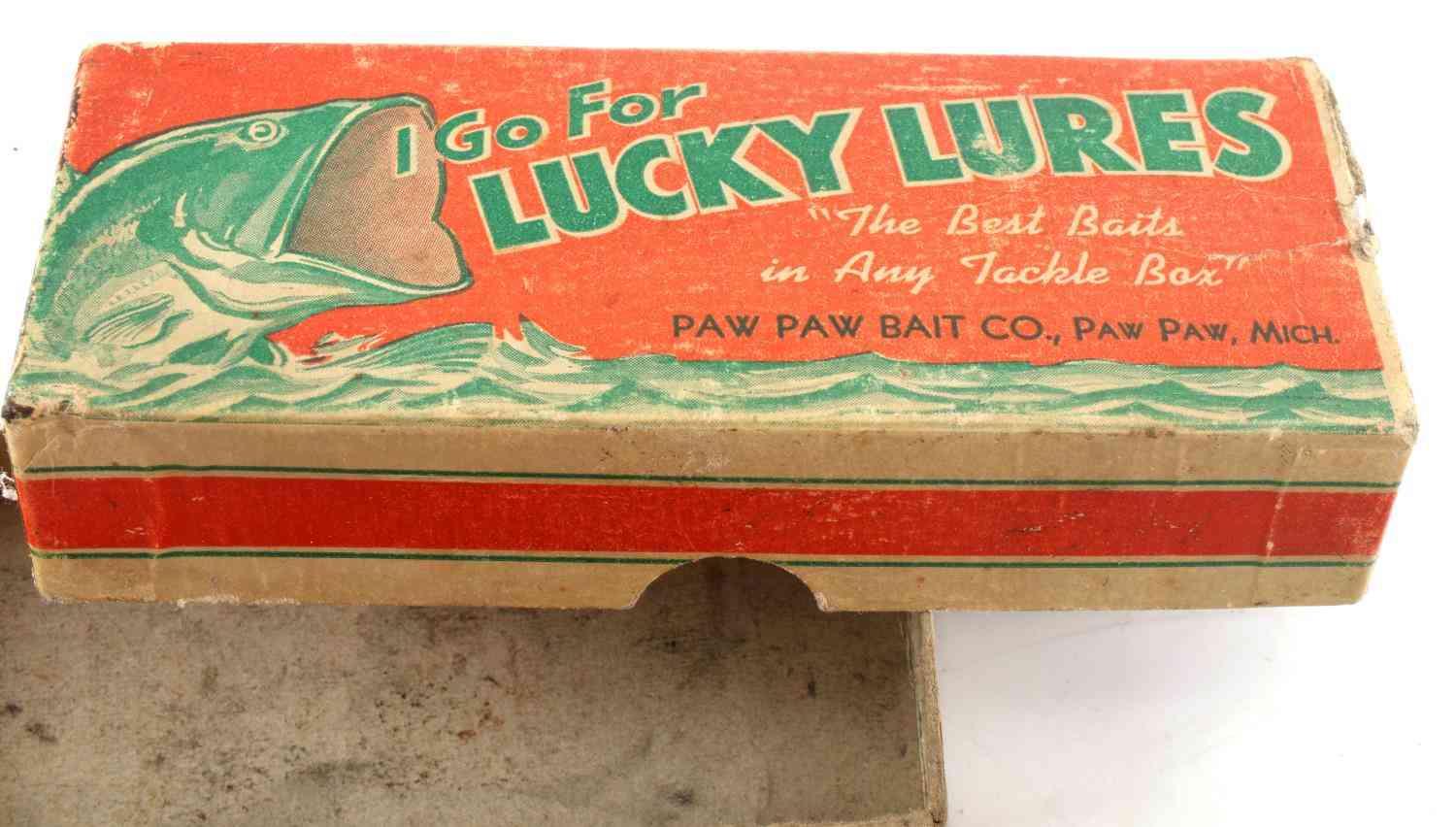 4 EMPTY FISHING LURE BOXES LUCKY FORRELLE FIN WING