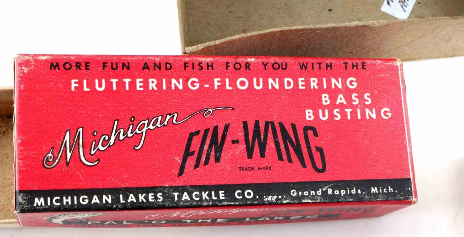 4 EMPTY FISHING LURE BOXES LUCKY FORRELLE FIN WING