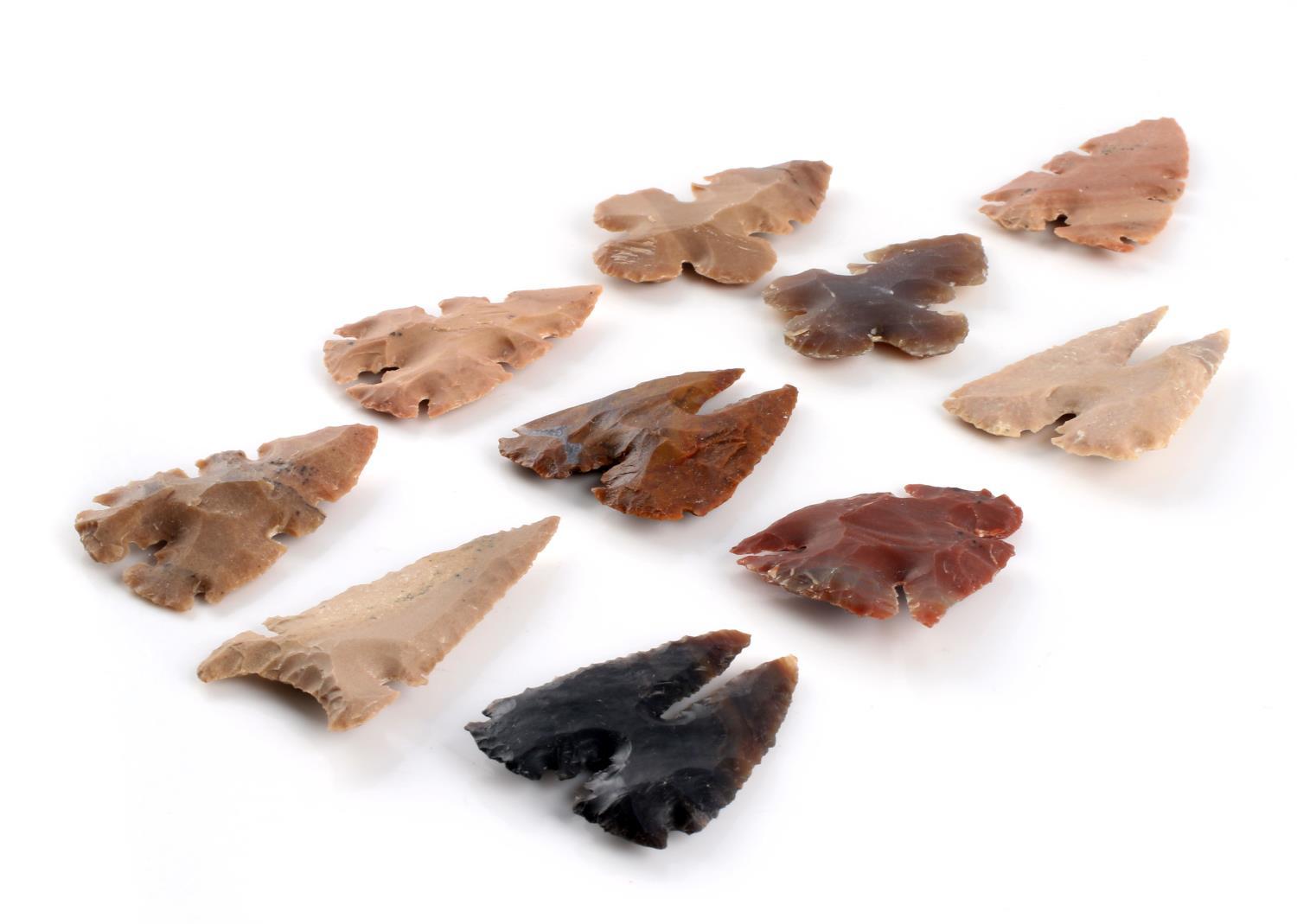LOT OF 10 ECCENTRIC ARROWHEAD POINTS IL MO REGION