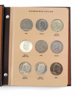 COMPLETE SET EISENHOWER SILVER DOLLAR COINS