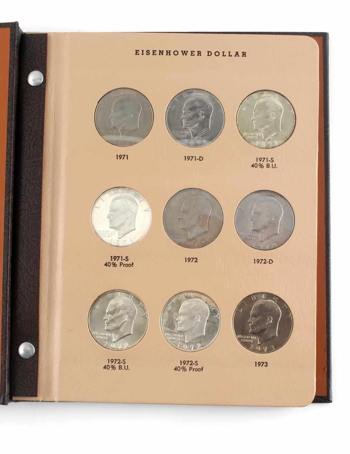COMPLETE SET EISENHOWER SILVER DOLLAR COINS