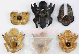 LOT OF 6 US ARMY AIR FORCE VISOR CAP EAGLES
