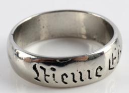 WWII GERMAN THIRD REICH SS MOTTO RING ENGRAVED