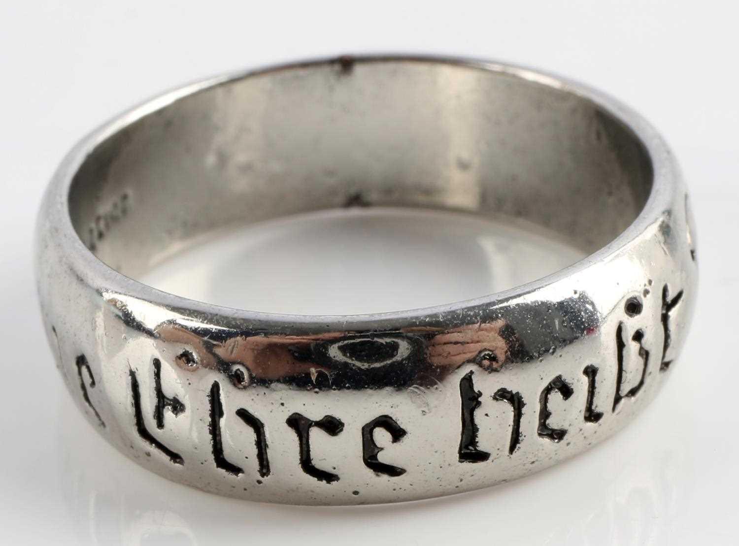 WWII GERMAN THIRD REICH SS MOTTO RING ENGRAVED