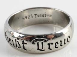 WWII GERMAN THIRD REICH SS MOTTO RING ENGRAVED