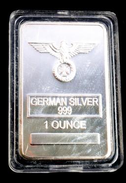 WWII GERMAN THIRD REICH STYLE SILVER 999 1OZ BAR