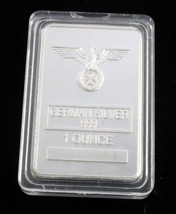 WWII GERMAN THIRD REICH FACSIMILE SILVER BAR
