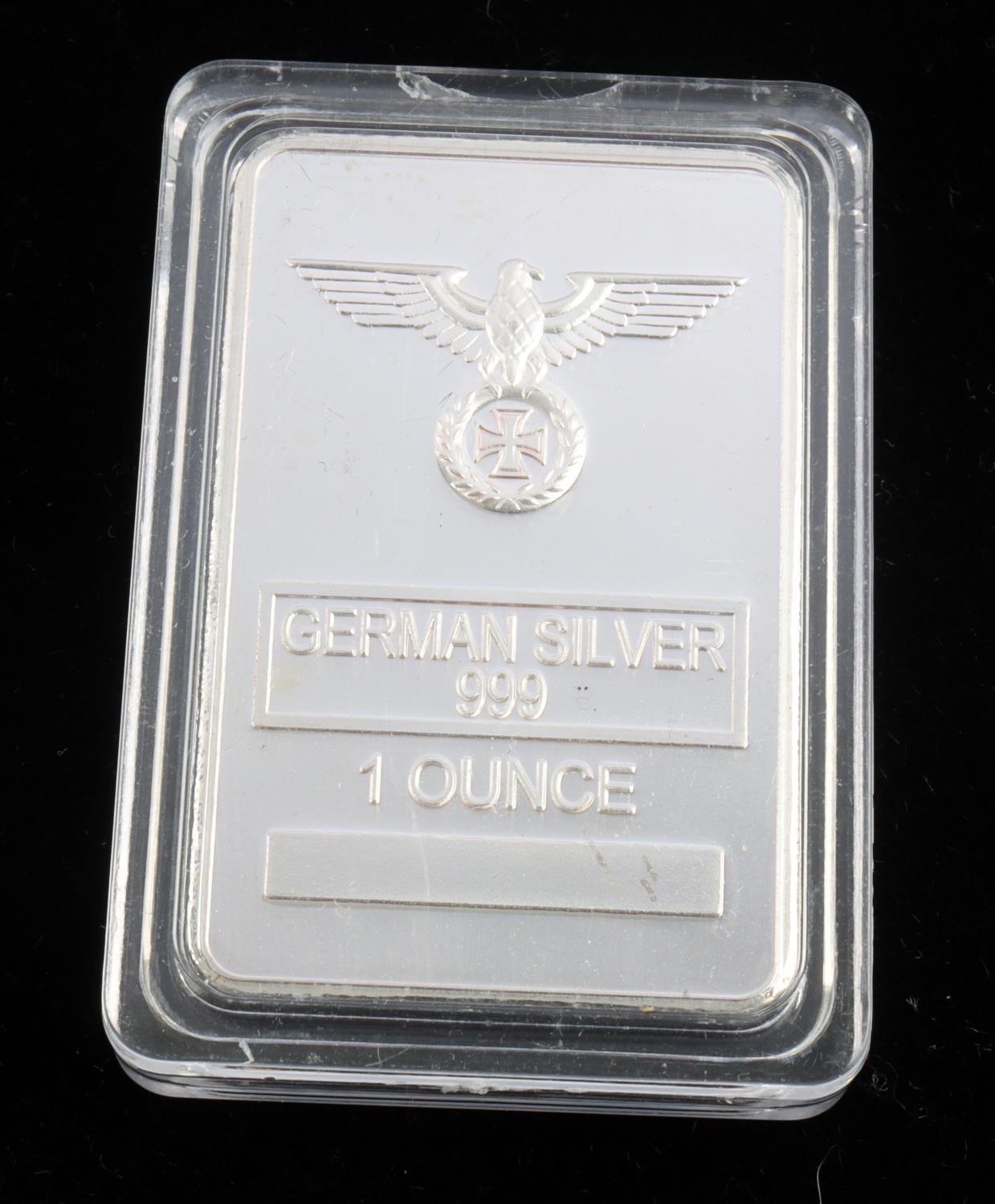 WWII GERMAN THIRD REICH FACSIMILE SILVER BAR