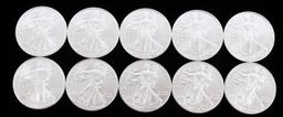 10 AMERICAN EAGLE 1 OZ SILVER DOLLAR COINS