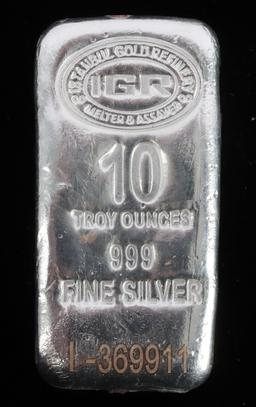 10 OZ 999 FINE SILVER BULLION BAR